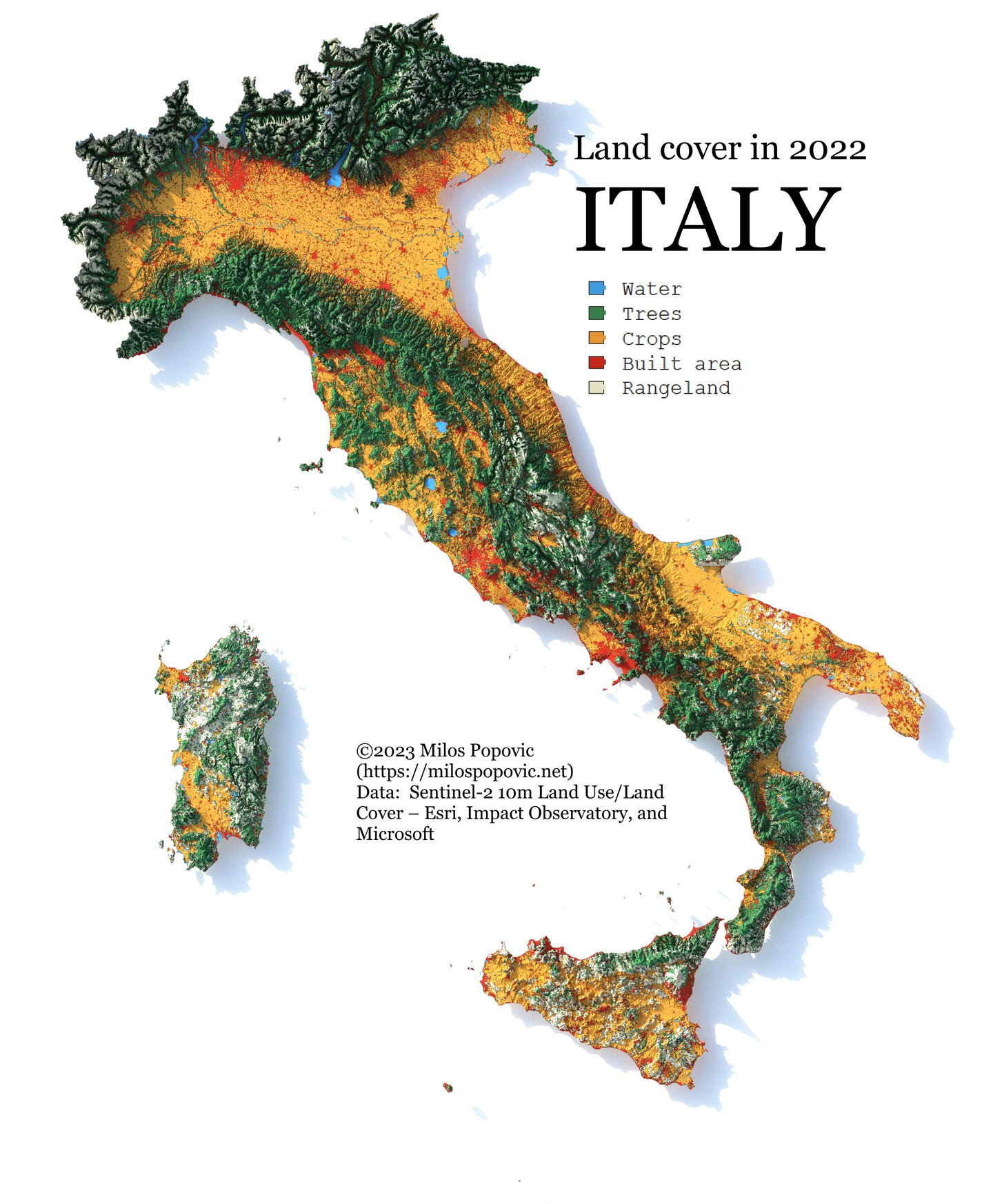Land Cover in 2022 Italy