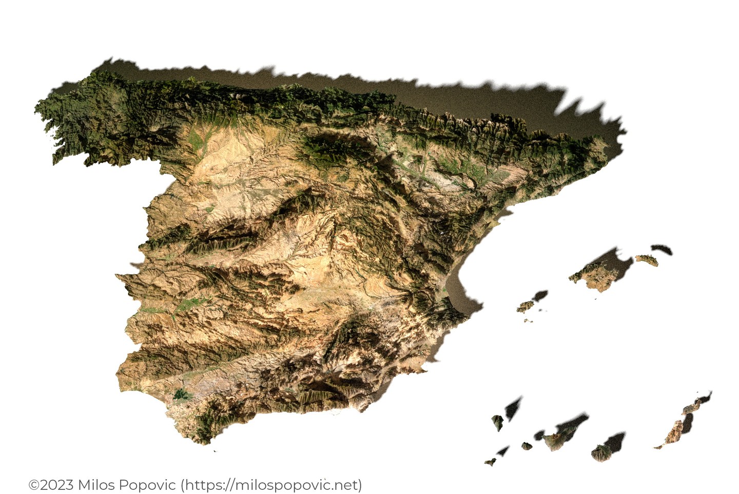 Spain 3D Relief